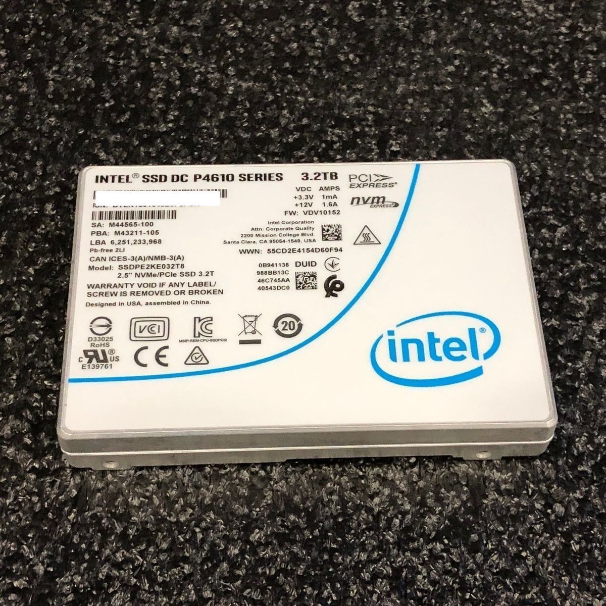 INTEL P4610 Series 3.2TB 2.5" NVMe/PCIe Internal Server SSD SSDPE2KE032T8*