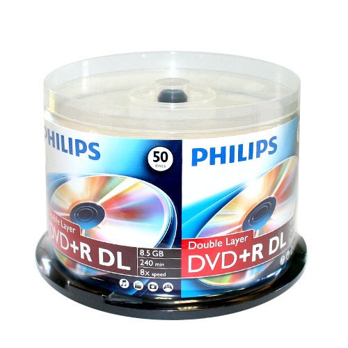 50 PHILIPS 8X DVDR DL Dual Double Layer 85GB  Logo Media Disc Cake Box24 G1N