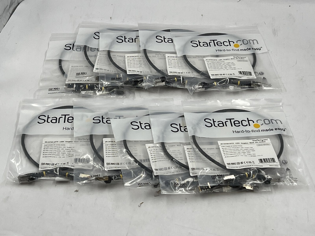 10* STARTECH NLBK-2F-CAT6A-PATCH BLACK ETHERNET CABLE