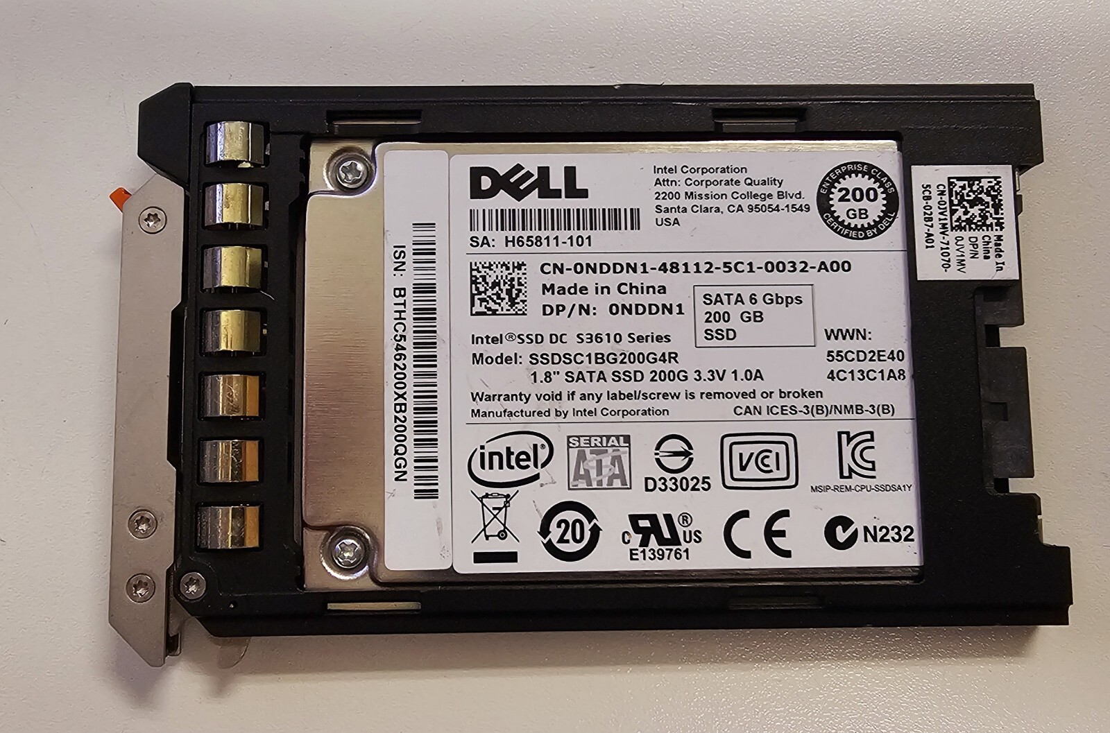 Intel DC S3610 200GB 1.8" uSATA SSD SSDSC1BG200G4R NDDN1 Tested