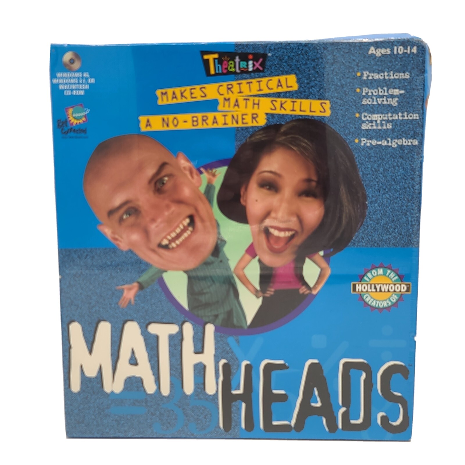 Math Heads By Theatrix PC MAC CD-ROM Ages 10-14 Vintage Sealed 