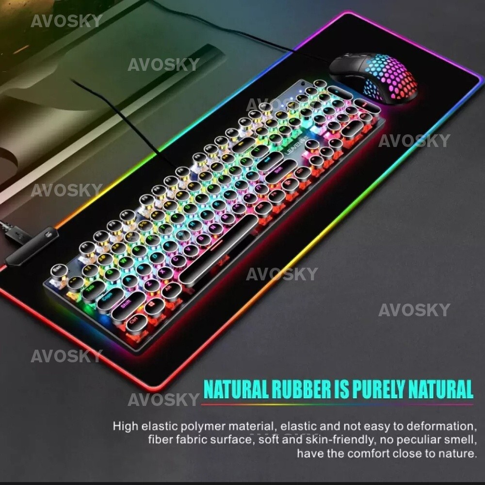 Large RGB LED Mouse Pad - Illuminated Gaming Mat for Precision and Style