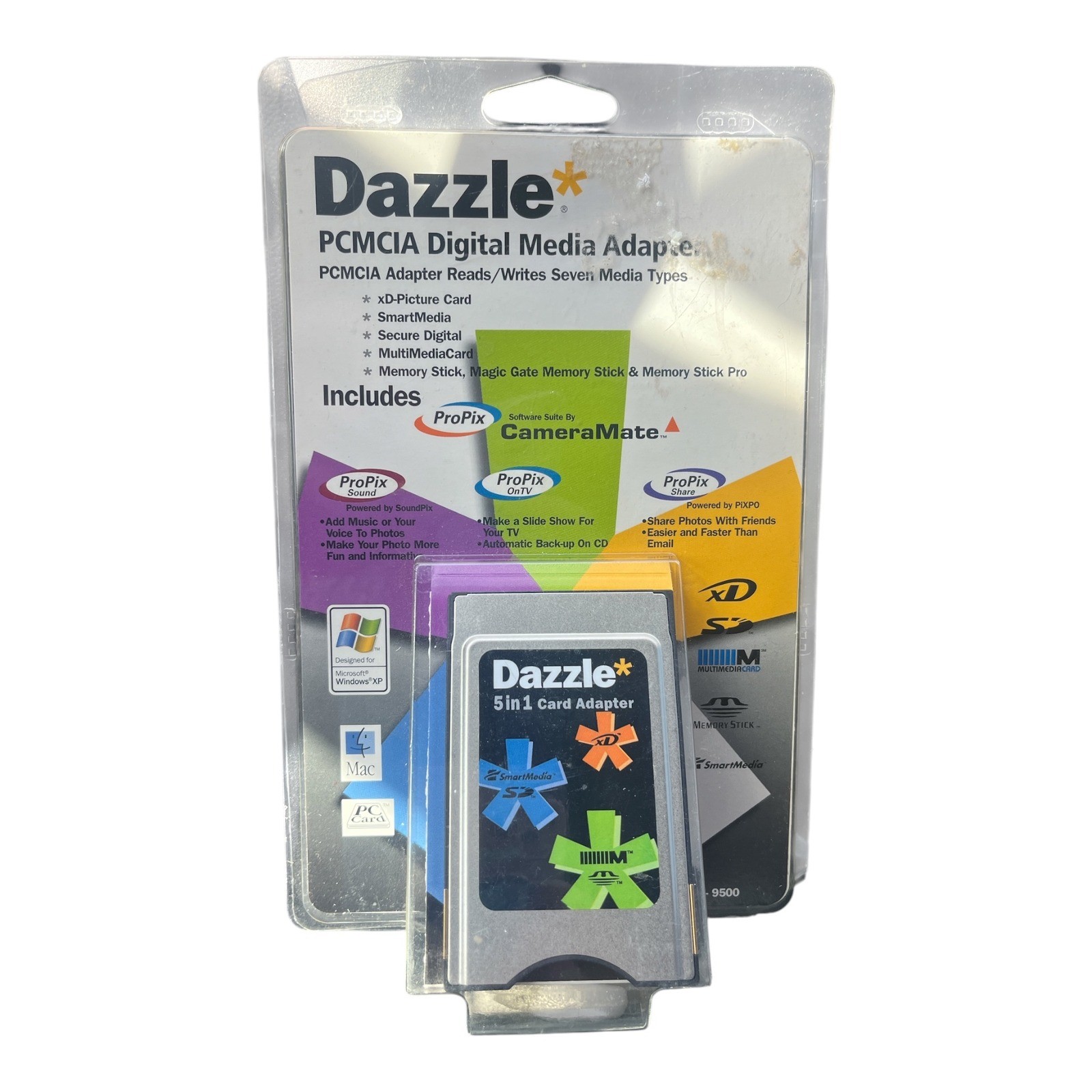 Dazzle PCMCIA Digital Media Adapter 5 in 1 Card Reader xD SD SmartMedia DM-9500