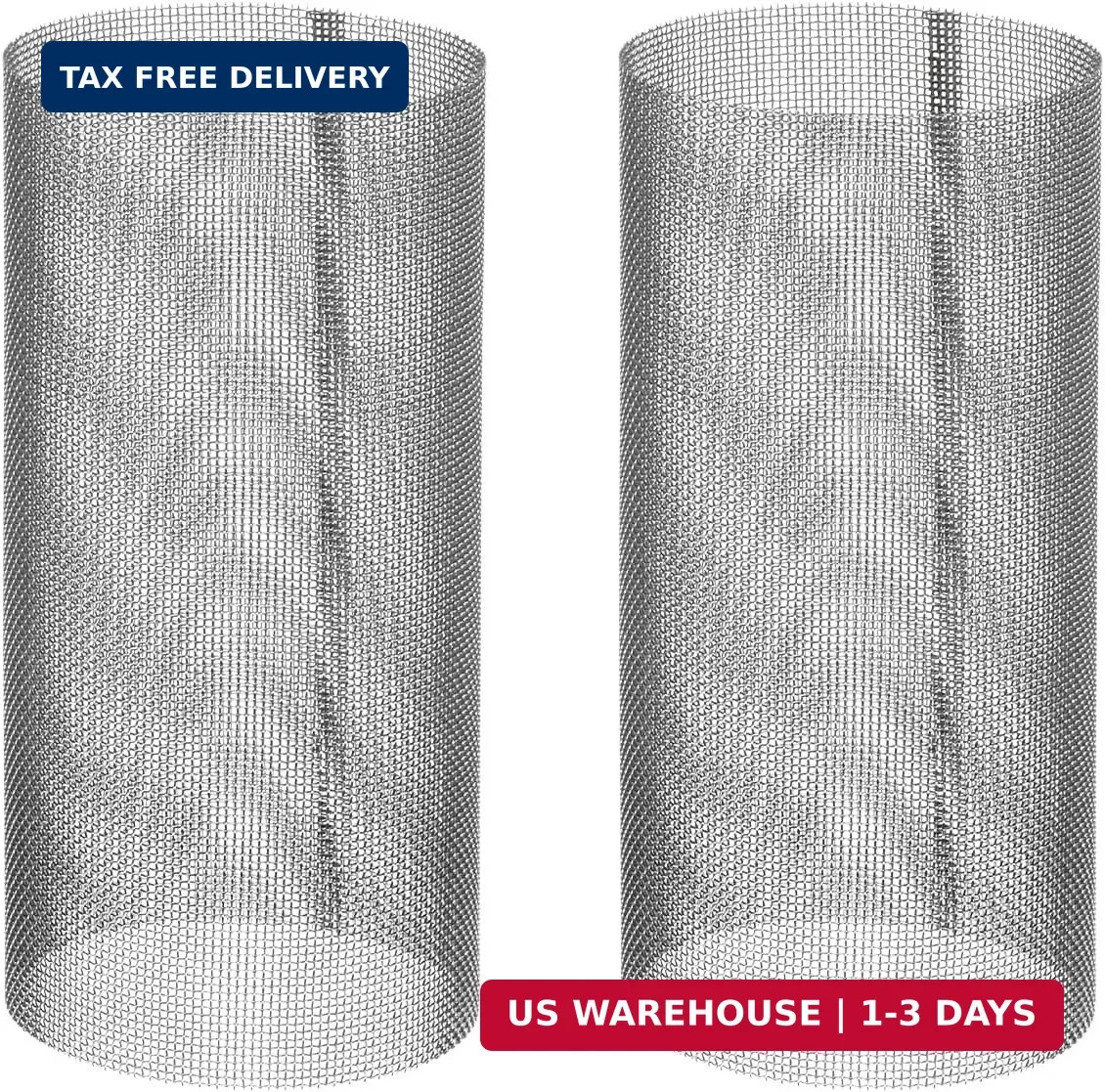 M METERXITY 2-Pack 40 Mesh Stainless Steel Filter Screen, Reusable Water Pump St