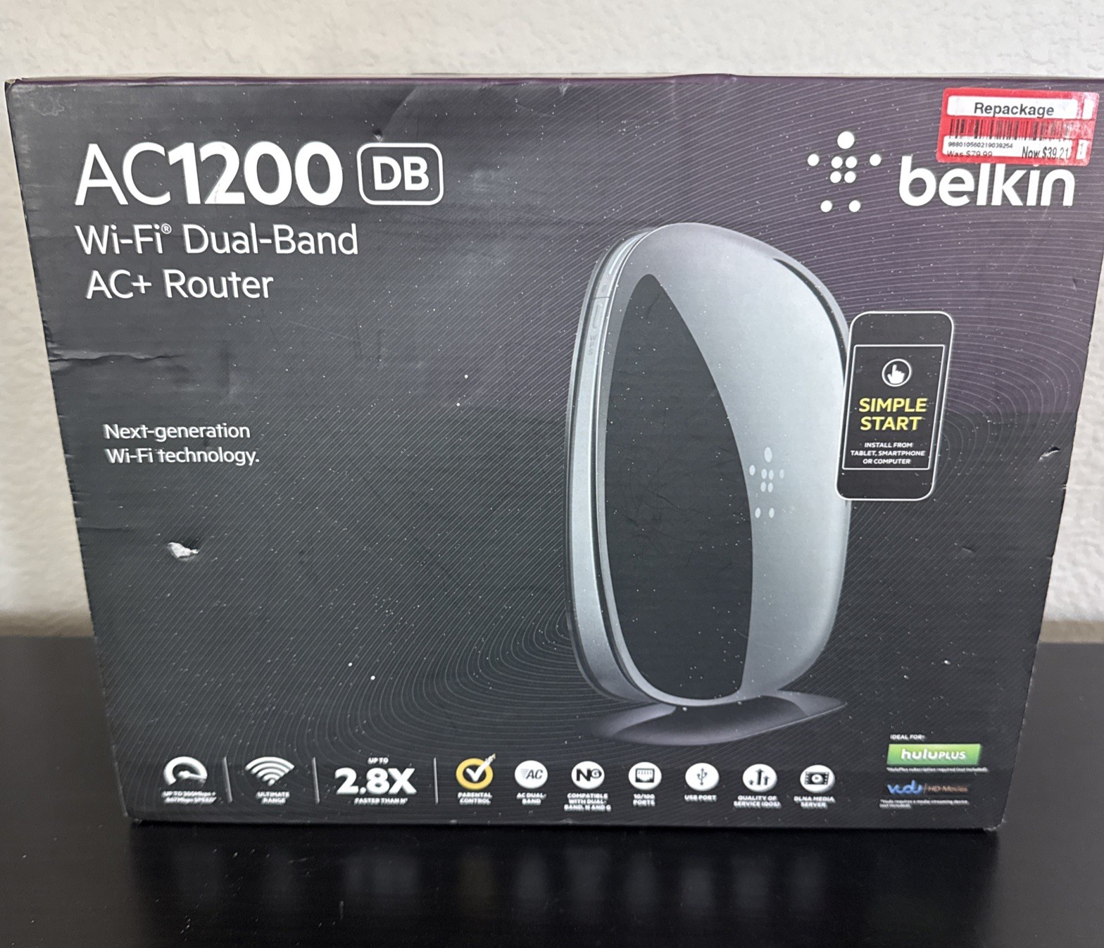 Belkin AC 1200 DB Wi-Fi Router F9K1123V1 Dual Band AC Repackaged Sealed Box