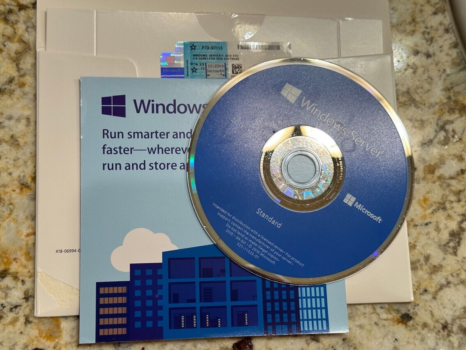 Microsoft Windows Server 2016 Standard x64 DVD 16-Cores + PRODUCT LICENSE KEY HD