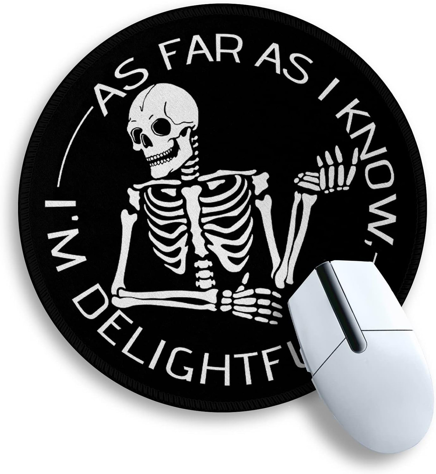 Skull Mouse Pad, Funny Small Desk Mouse Pad for Gaming Office Travel, 8.66 Inch