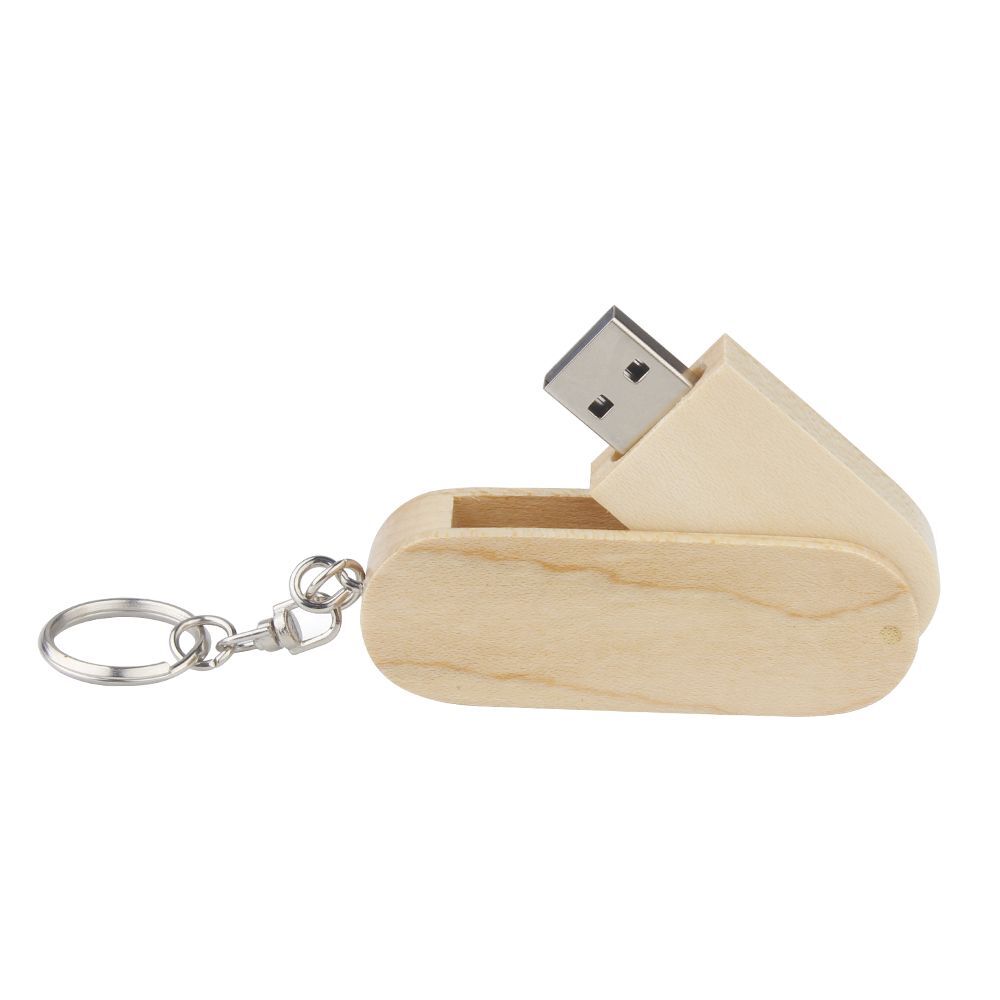 Wooden Box Pendrive Keychain Flash Memory Stick Free Custom Logo 4gb-128gb Gift