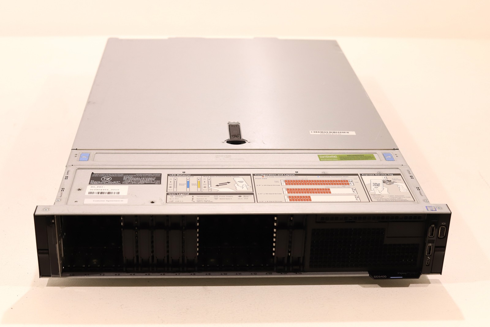 Dell PowerProtect DD9400 16-Bay SFF Barebone Server W/2x1100W PSU DP/N: 04XP20