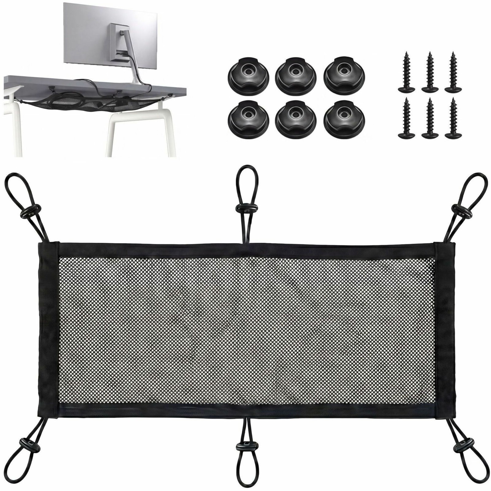 Treblab DM1_3 Under Desk Cable Management Tray 50x25cm Black