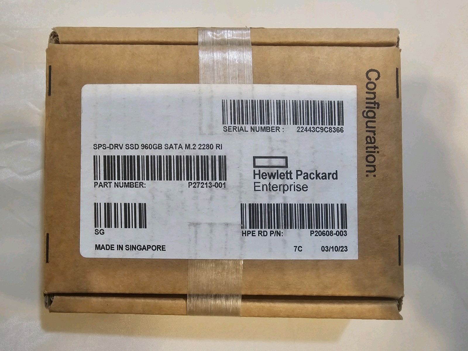 HPE SSD P27213-001 - M.2 2280 Internal - SATA Sourcing 960 GB Solid State Drive 