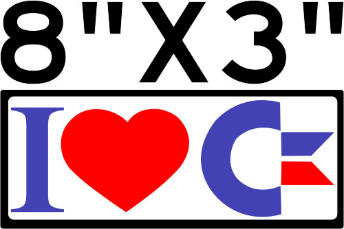 I LOVE HEART COMMODORE VIC 20, COMMODORE 64, AMIGA BUMPER STICKER DECAL LABEL