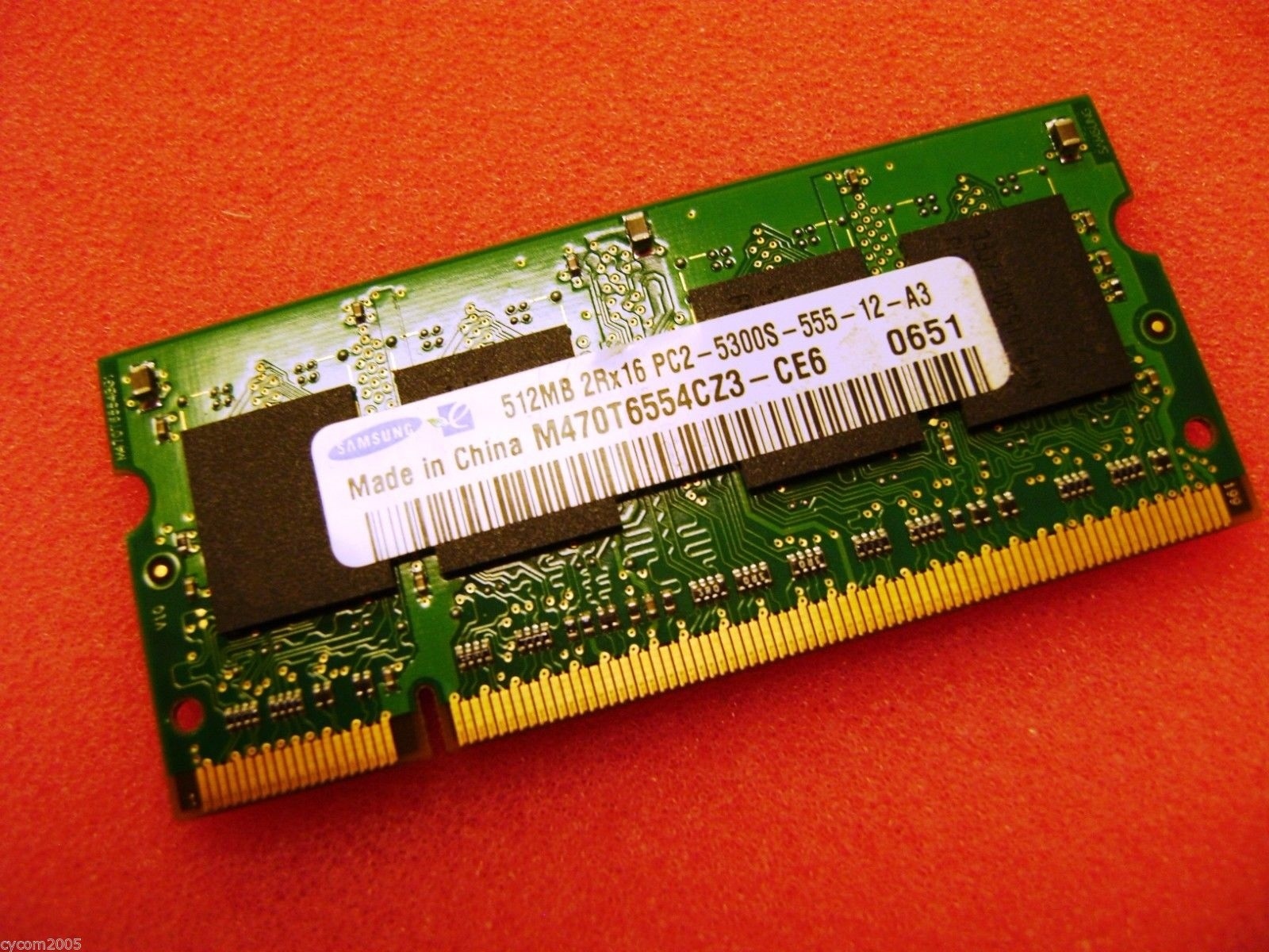 Samsung 512MB DDR2 PC2-5300 * Laptop RAM *  M470T6554CZ3-CE6