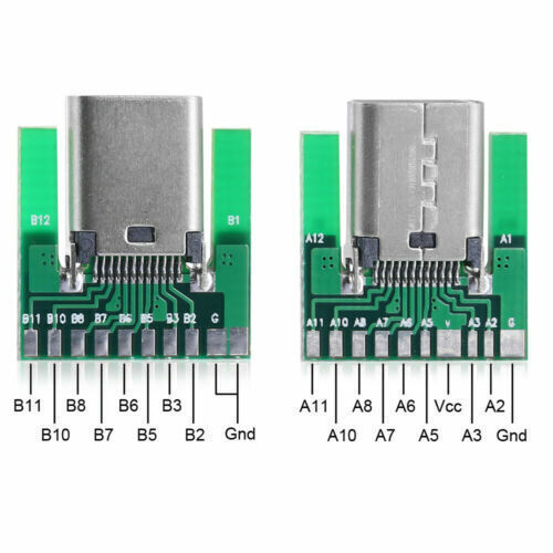 1Set FEMALE / MALE CONNECTOR DIY 24pin USB-C USB 3.1 Type C SMT type + PCB Board