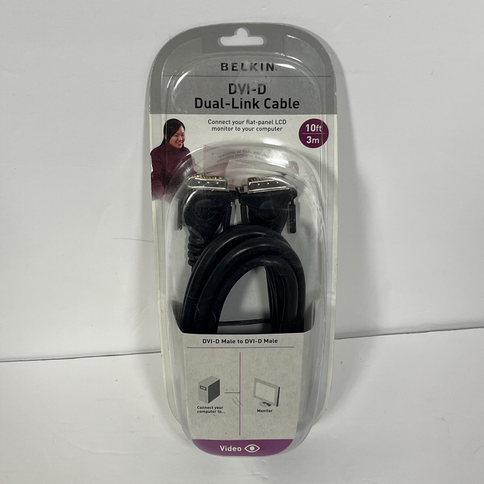 BELKIN DVI-D Dual Link Cable Connect Flat Panel LCD Monitor To Computer DVI-D