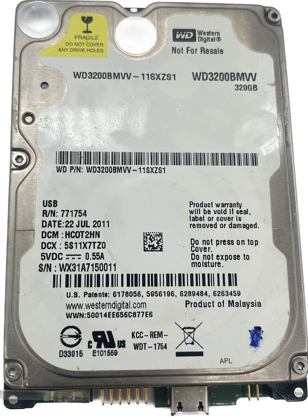 Western Digital WD3200BMVV-11SXZS1 DCM: HCOT2HN 320GB 2.5" Hard Drive