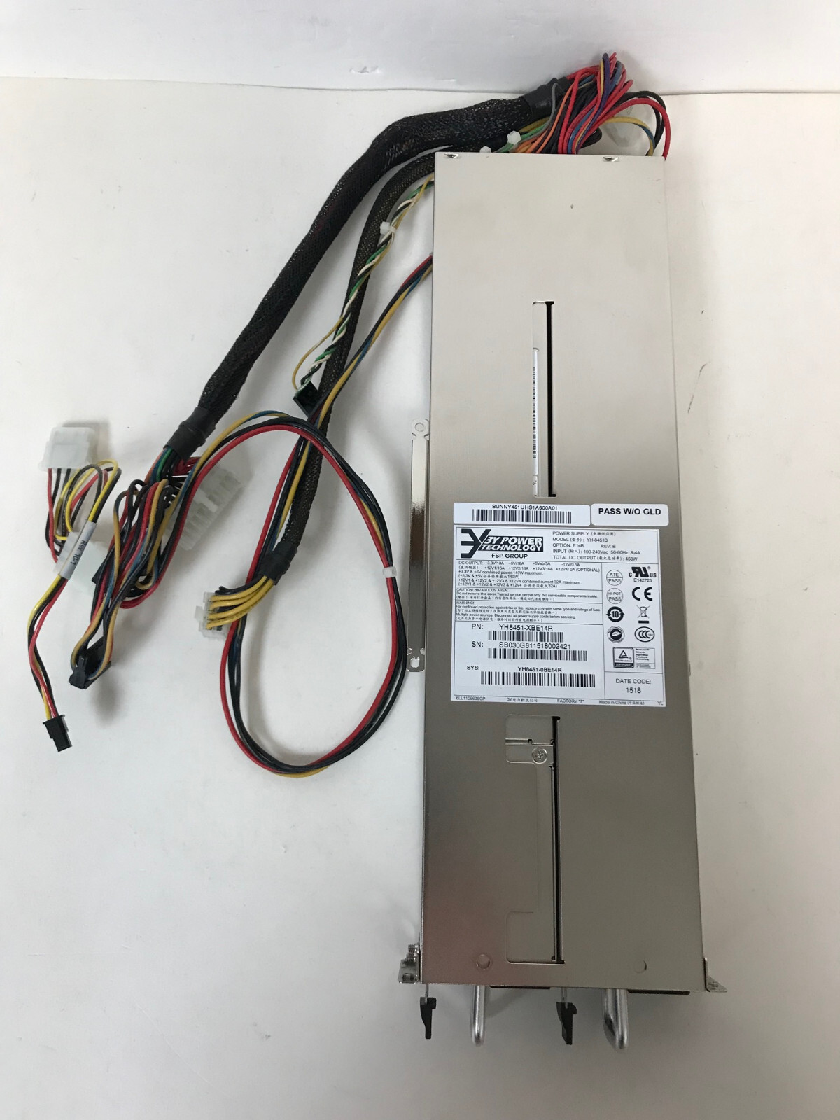 QTY 2 3Y POWER TECH FSP GROUP YM-2451C 450 WATT POWER SUPPLY WITH CAGE YH-8451B