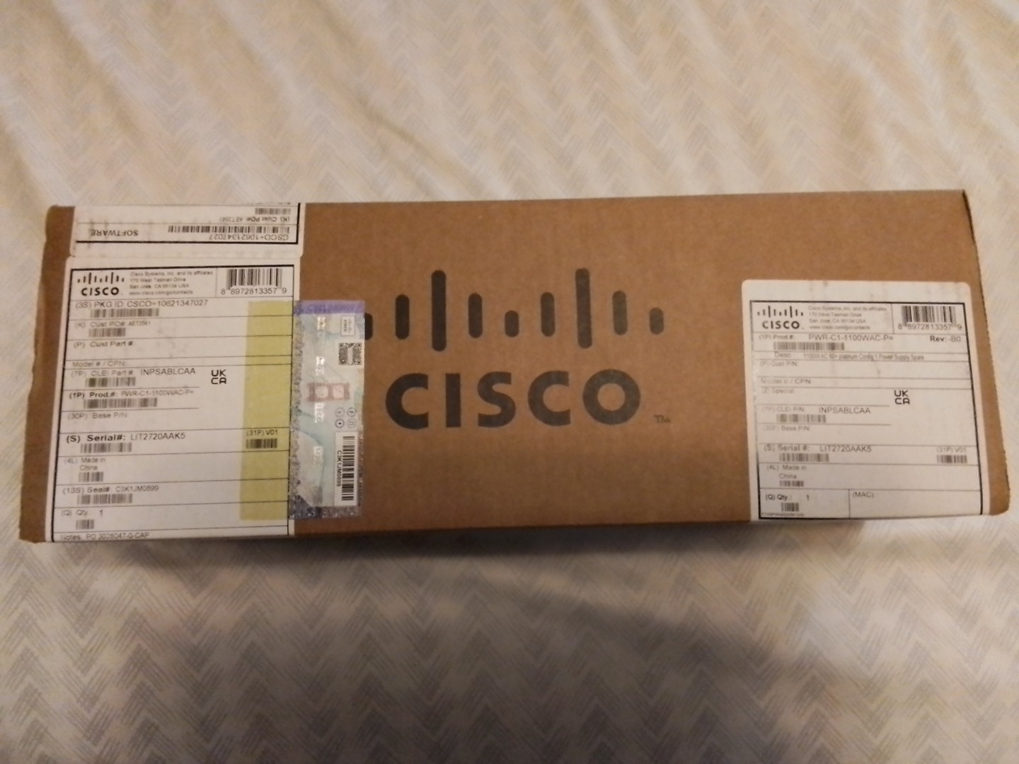 Cisco Power Supply for Cisco Cat9k Series Switches (PWR-C1-1100WAC-P)
