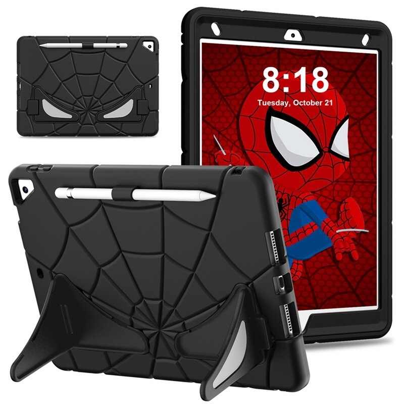 For iPad 5 6 7 8 9 10 11th Gen Air Pro 11 Kids Spider-Man Case Shockproof Cover