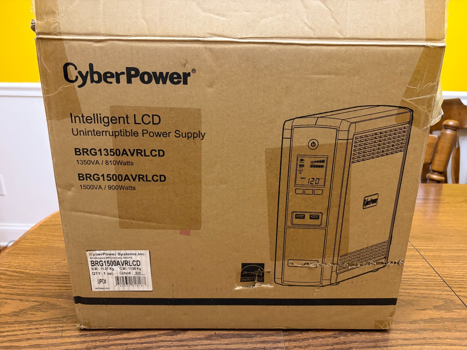 New CyberPower Intelligent LCD Uninterruptible Power Supply BRG1500AVRLCD