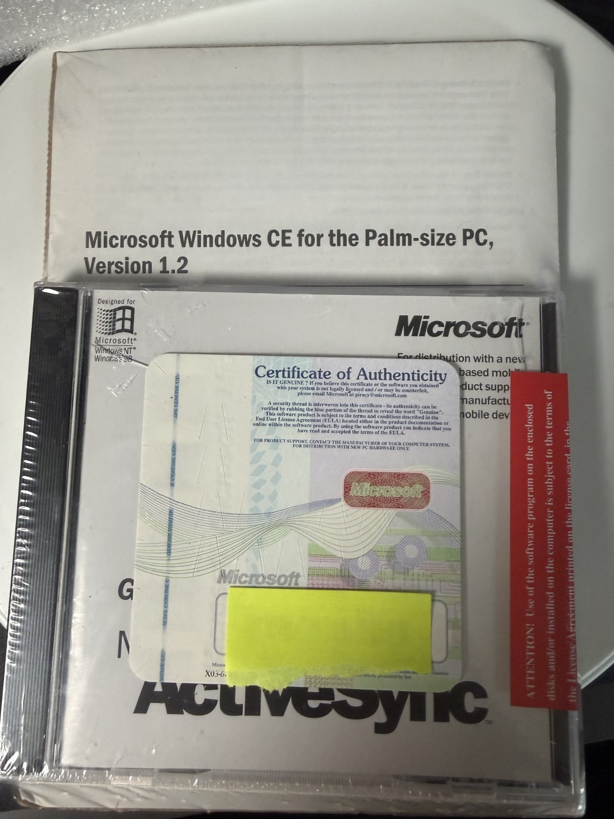 Microsoft Windows CE Palm-Size PC Version 1.2 Sealed w/ COA New OEM Software