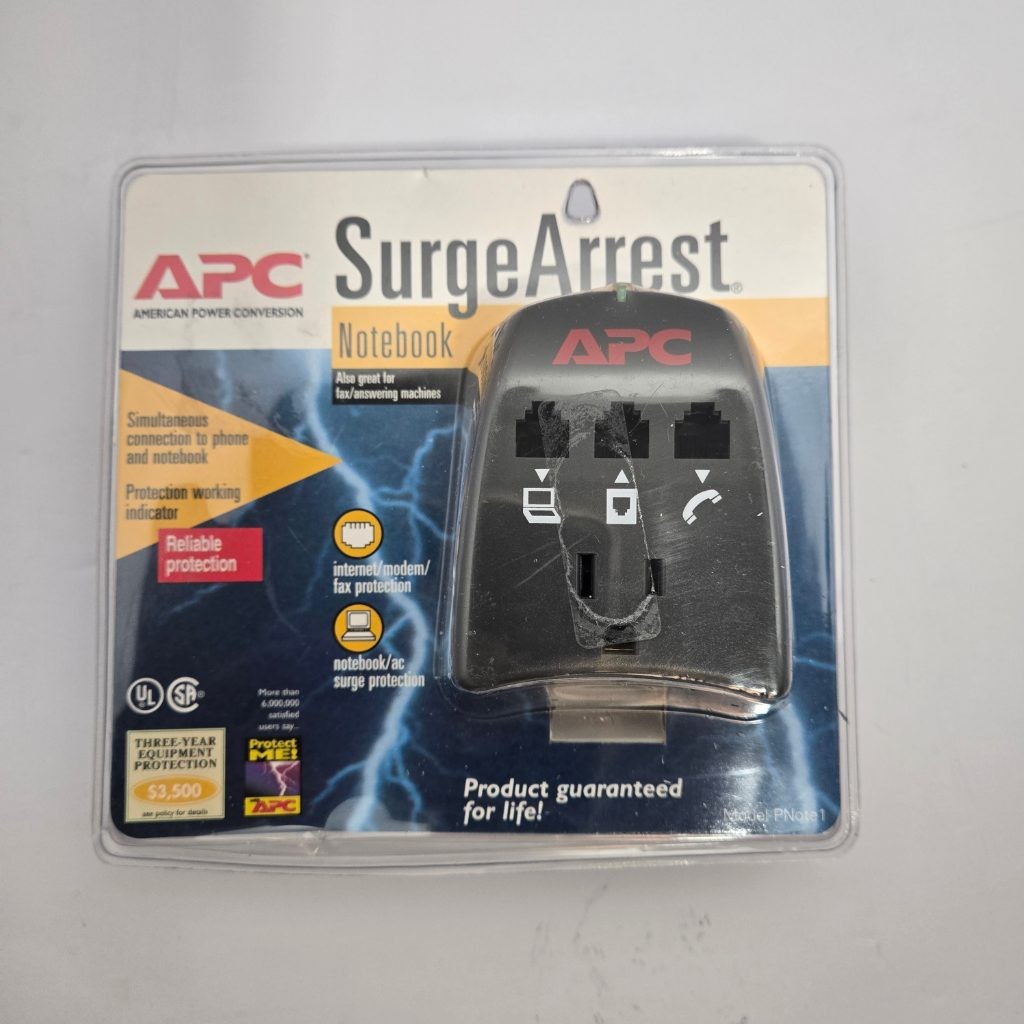 APC SurgeArrest Notebook Model PNote1 Phone Line Surge Protector NEW Black