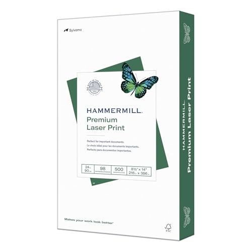 Hammermill Printer Paper, Premium Laser Print 24 lb, 8.5 x 14-1 Ream (500