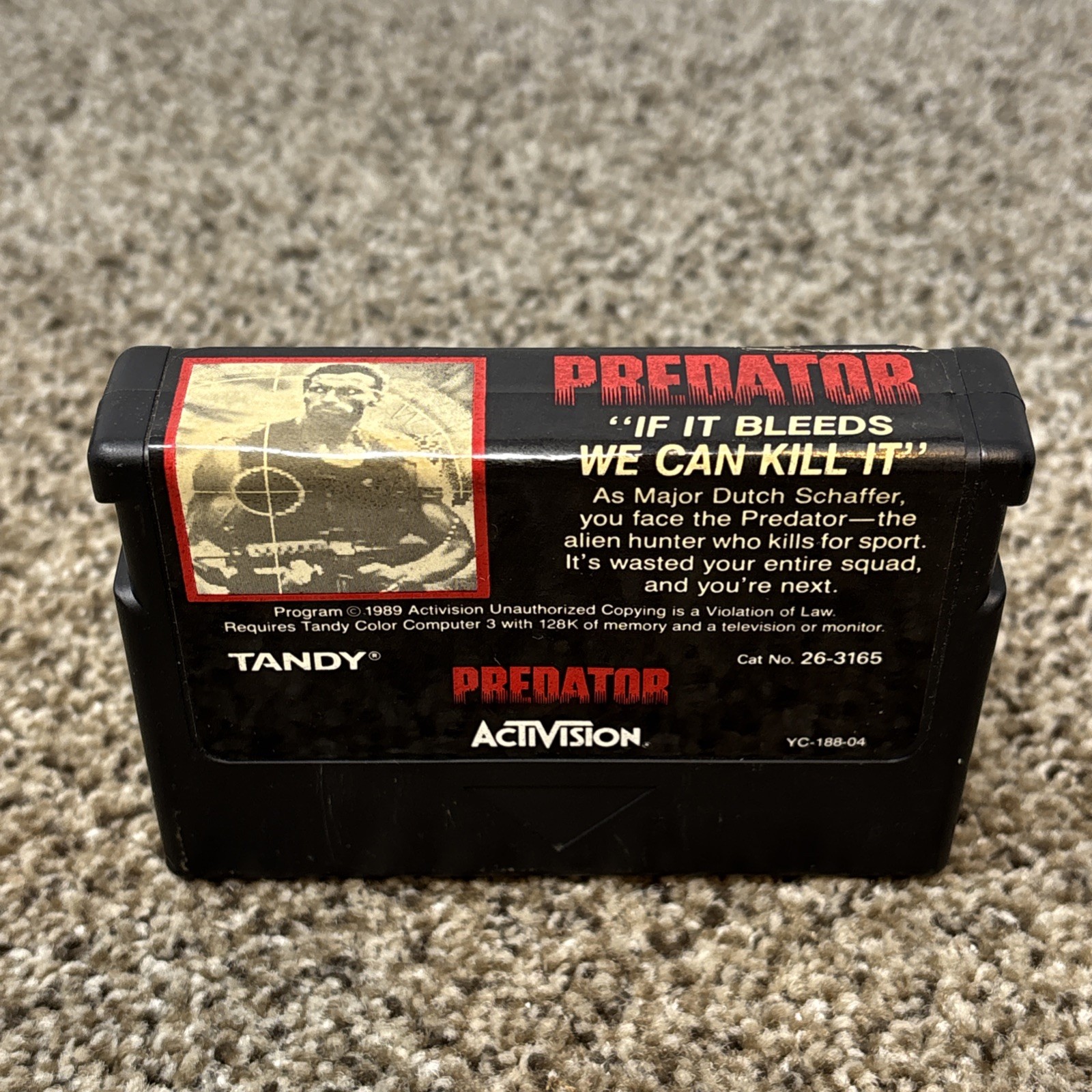 Predator Tandy TRS-80 Coco Color Computer 3 Game Cartridge TESTED Radioshack