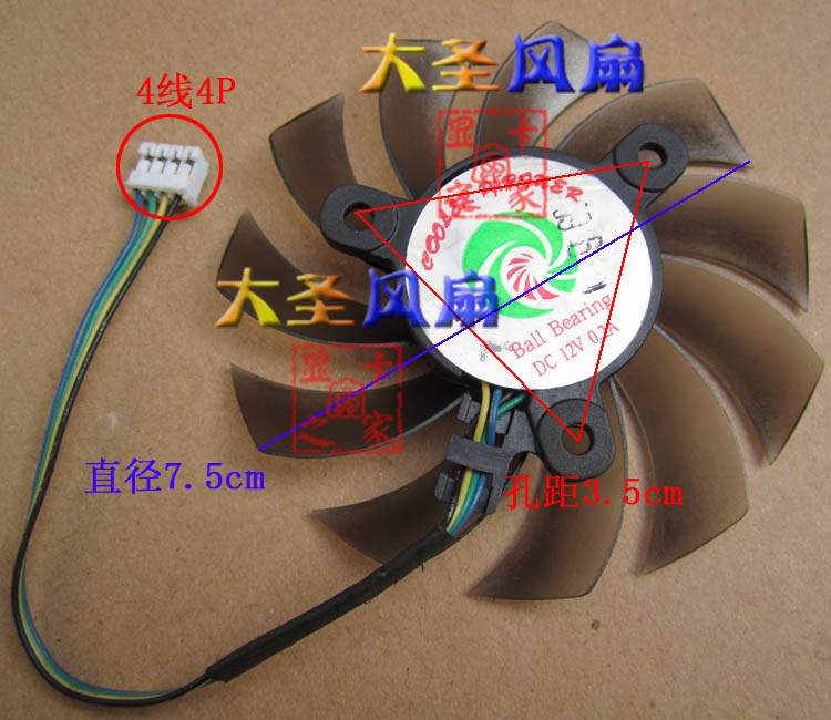 Graphics Card Fan Hole Distance 3.5cm For ZOTAC 9600GT MiG version 9600GSO