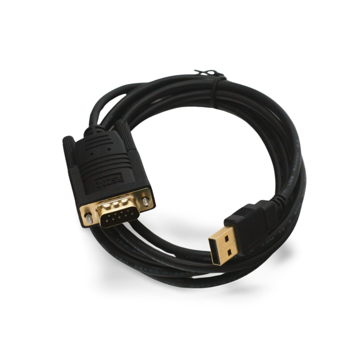 6ft USB A to DB9 Male Serial Port Adapter FTDI Chipset - Black