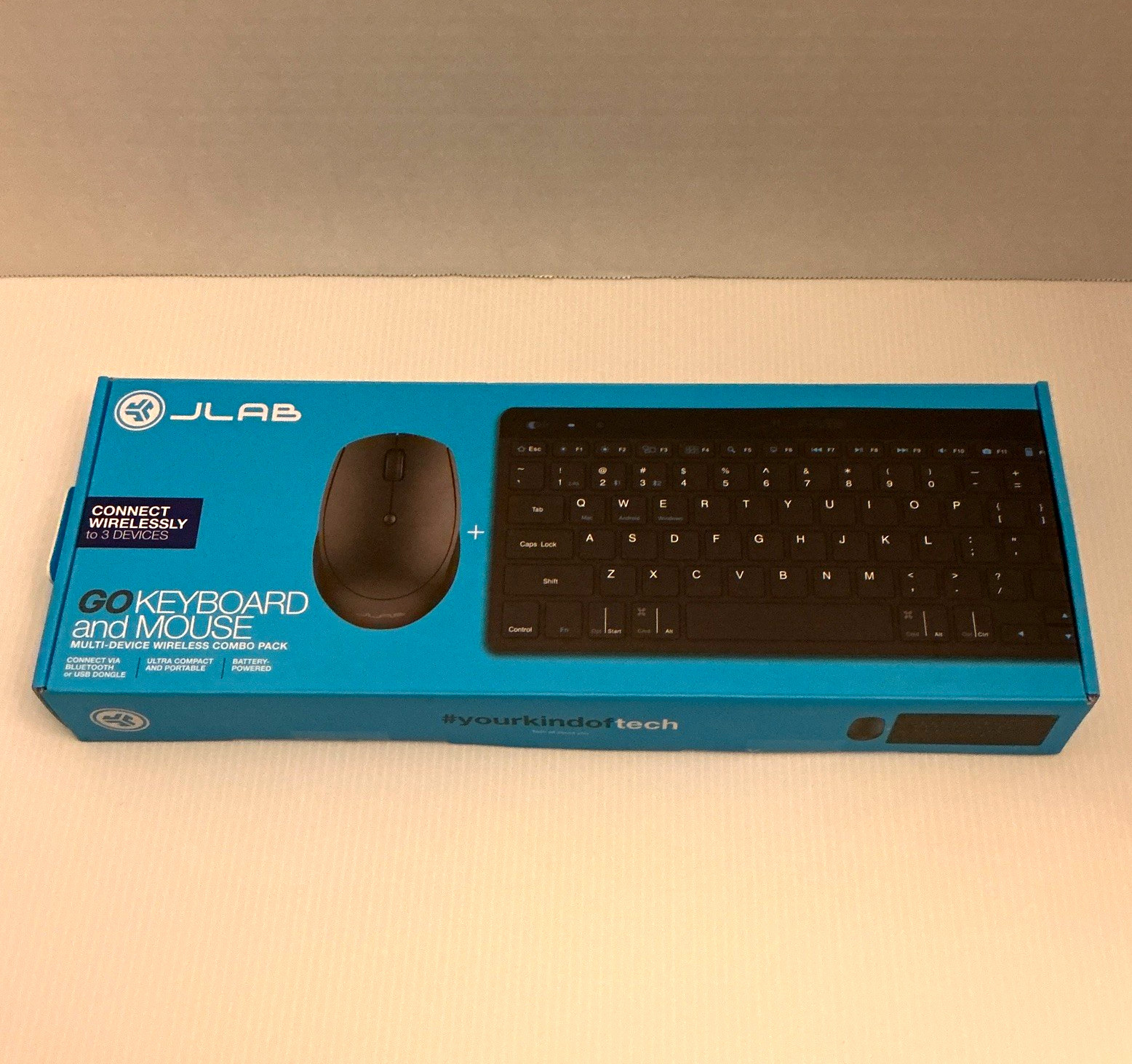 JLab GO Wireless Multi-Device Compact Keyboard & Mouse Combo Black QWERTY EN