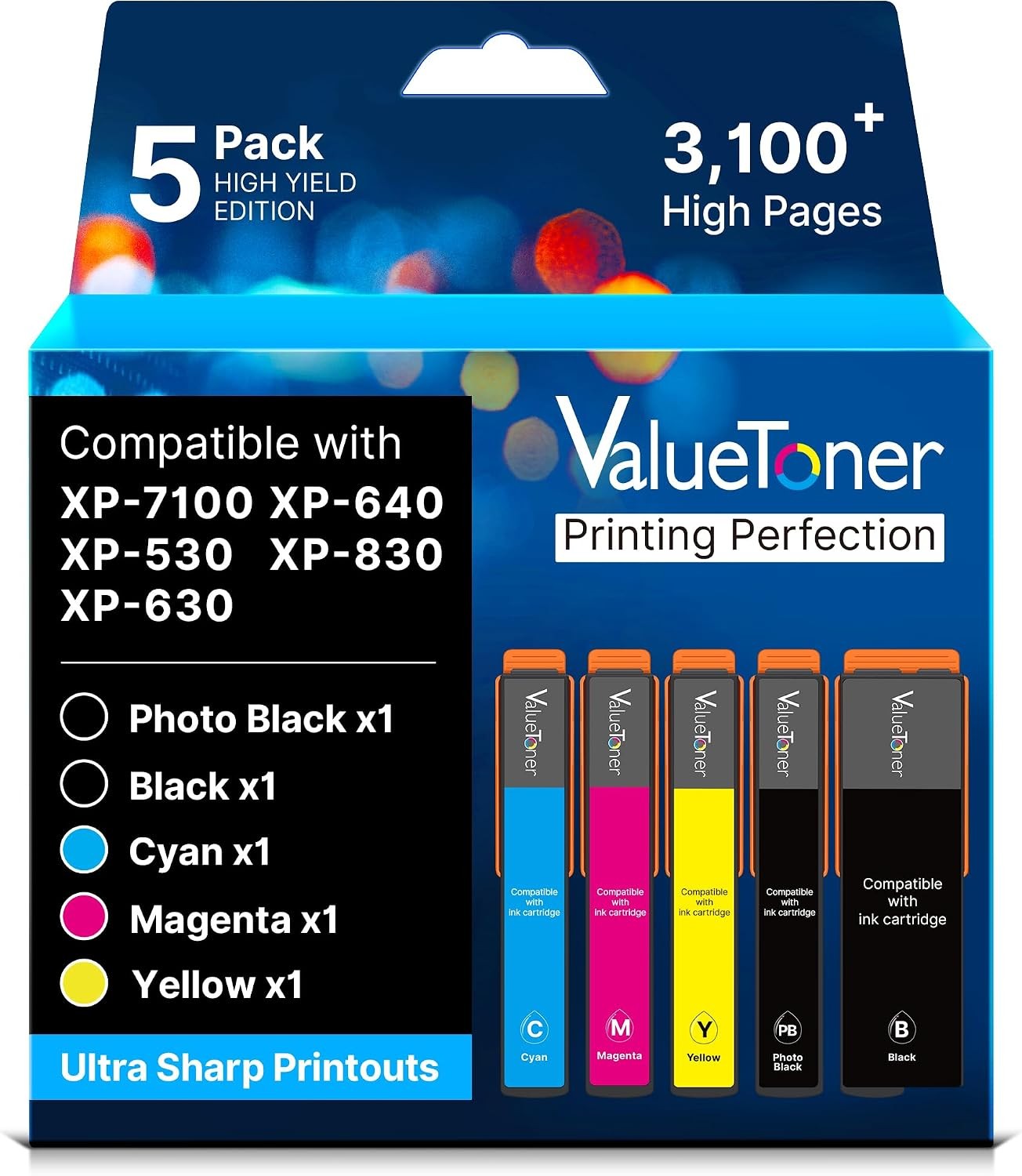 Valuetoner Epson 410XL Ink 5 Pack Reman