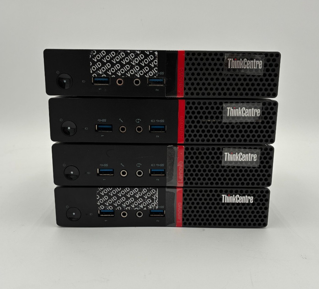 Lot of 4 x Lenovo ThinkCentre M700 Mini Desktop i5 i5-6500T 8GB 128GB W/Adapters