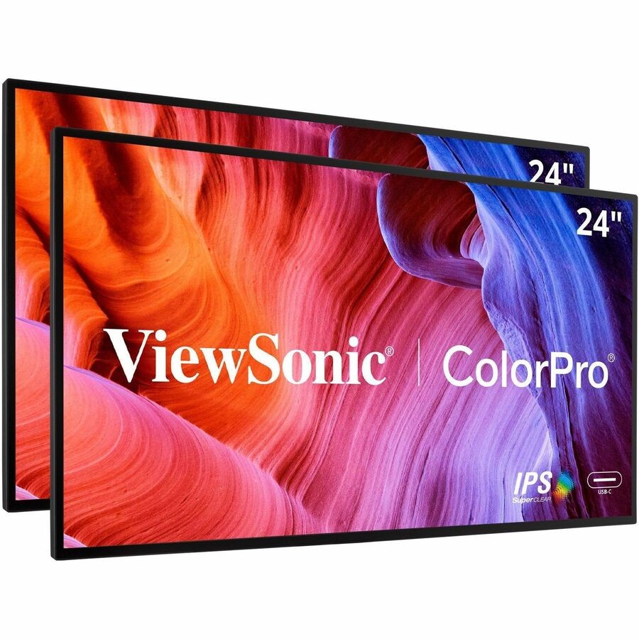 ViewSonic VP2468A_H2 24 Inch 1080p Dual Pack Head-Only ColorPro Monitors, 100%