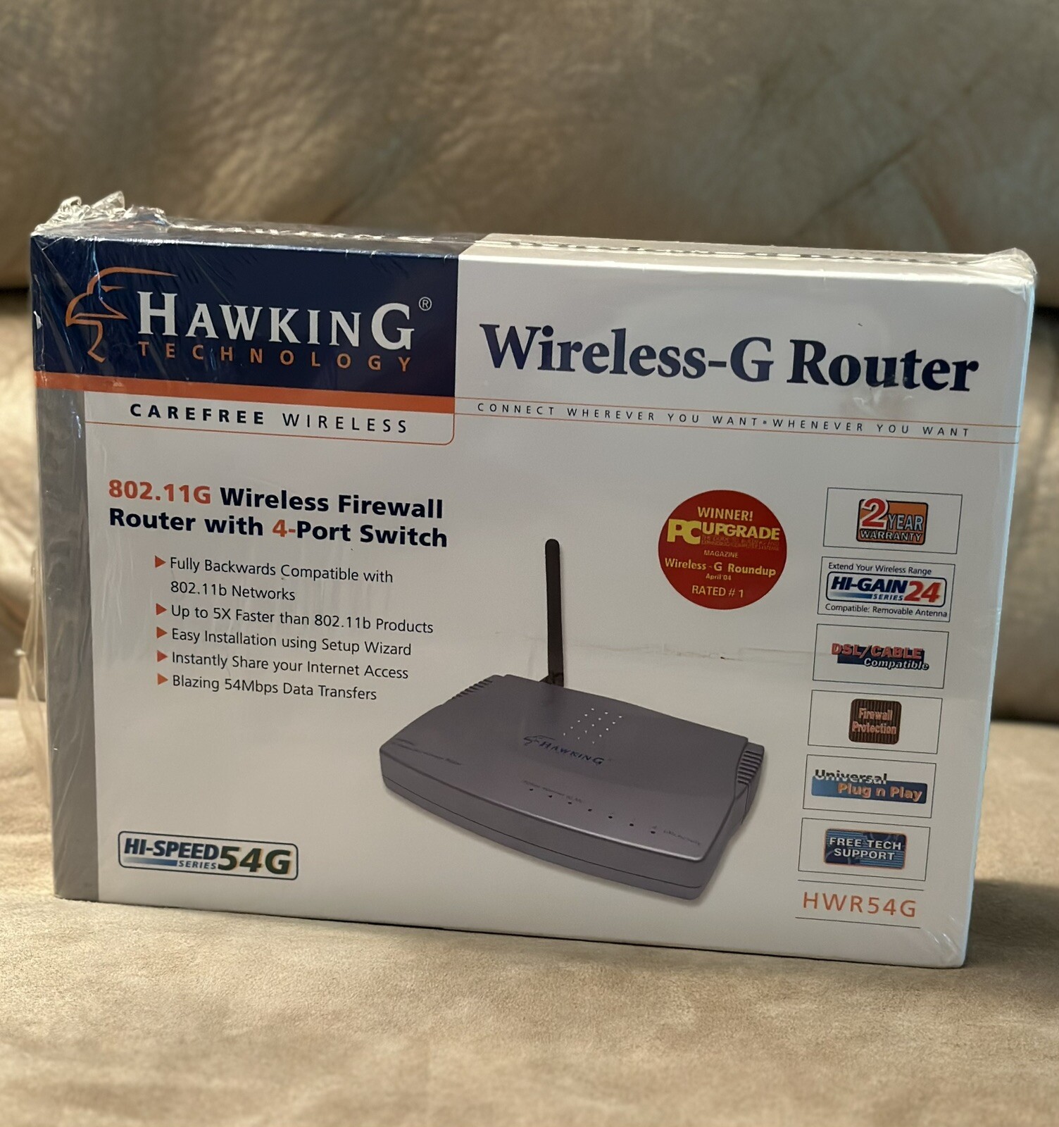 Hawking Technology Wireless-G Router HWR54G - USED IN ORIGINAL BOX - Powers Up