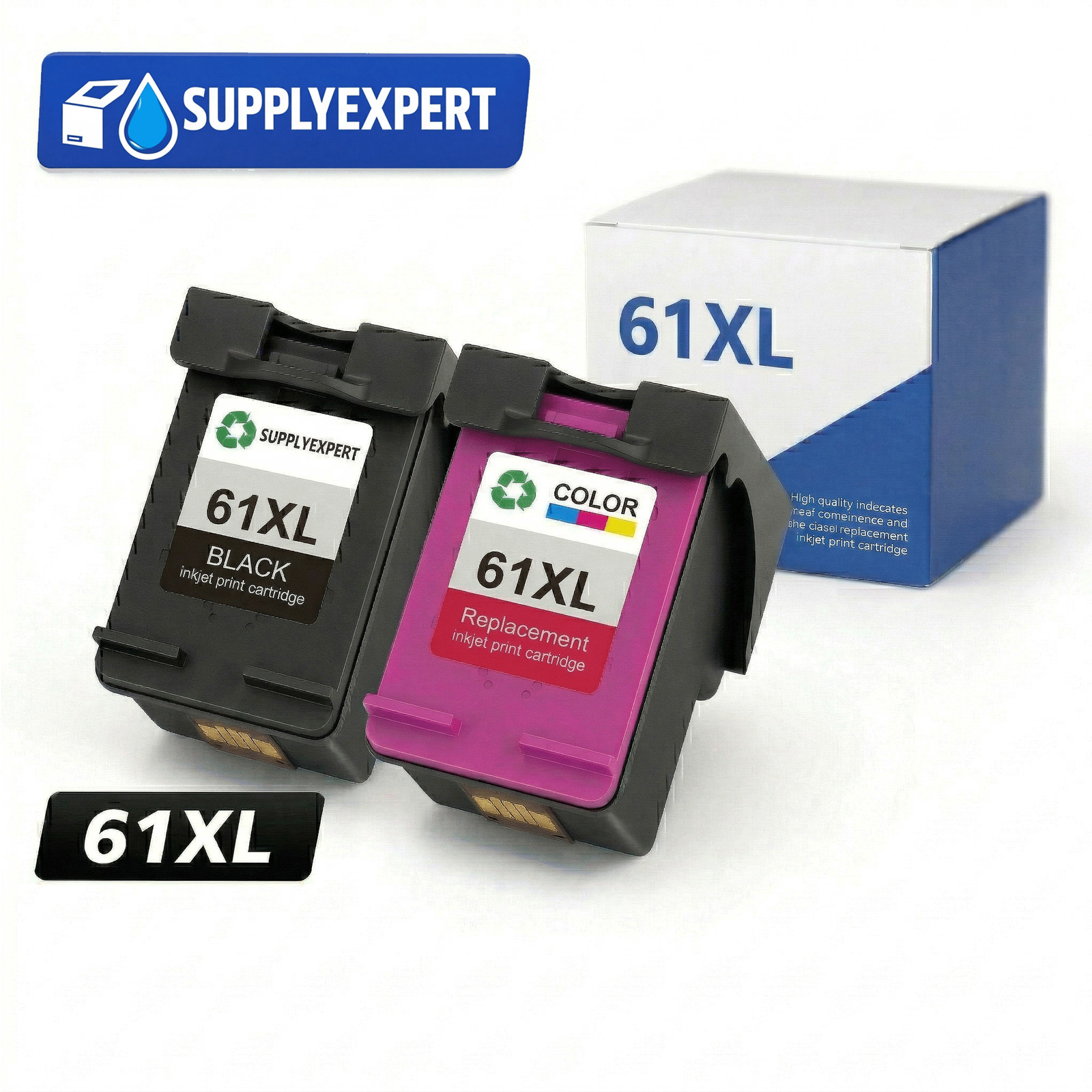 2PK Compatible for HP 61 XL Black Ink fits HP Deskjet 2540 2541 2542 2543 2544