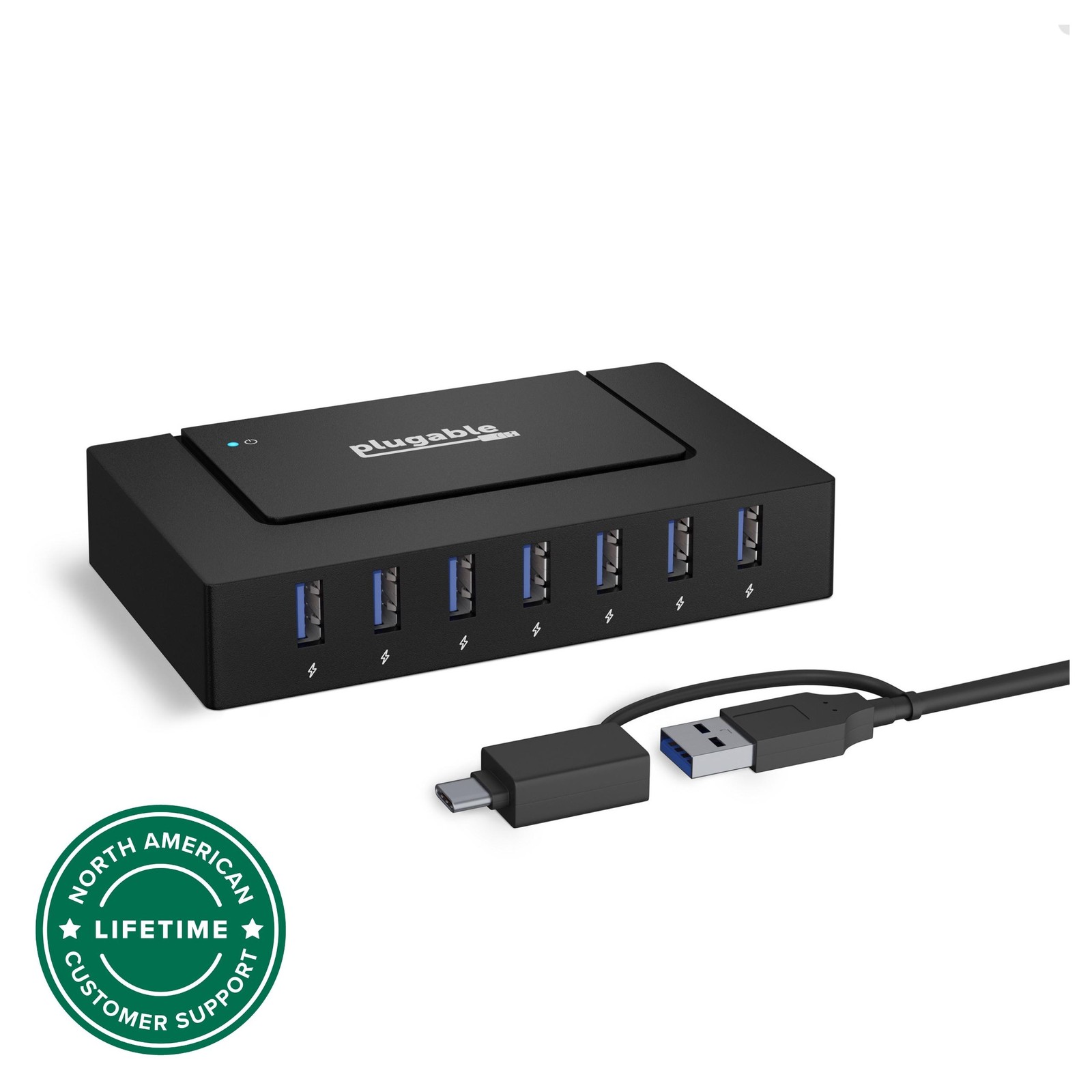 Plugable USB 3.0 and USB-C 7-Port Charging Hub