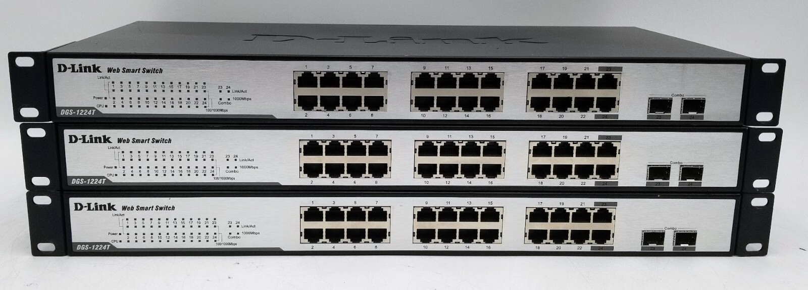 LOT OF 3 D-Link DGS-1224T Web Smart 24-Port Gigabit Switch