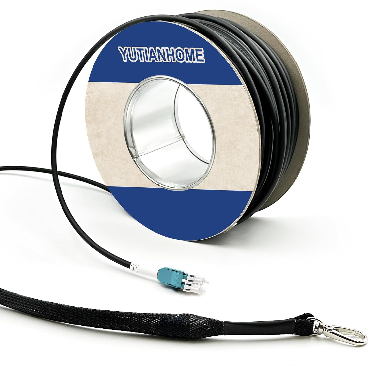 656Ft/200M Od-5Mm Industrial TPU OM3 Fiber LC to LC Outdoor Armored Fiber Patch 