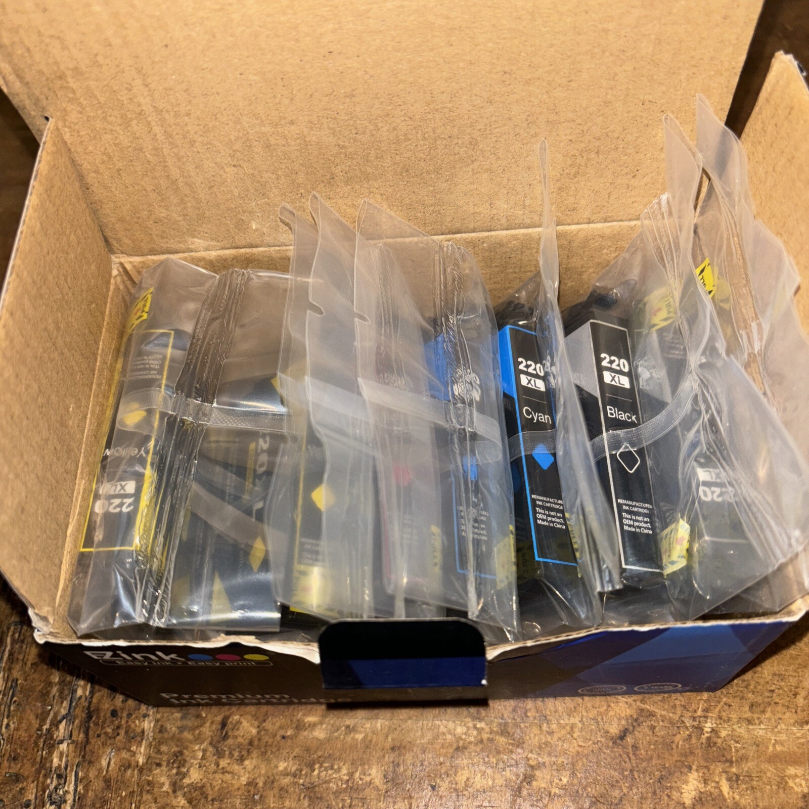 EZ ink 220XL 2 Black, 2 Cyan, 1 Magenta and 2 Yellow Cartridge - NEW 5/2024