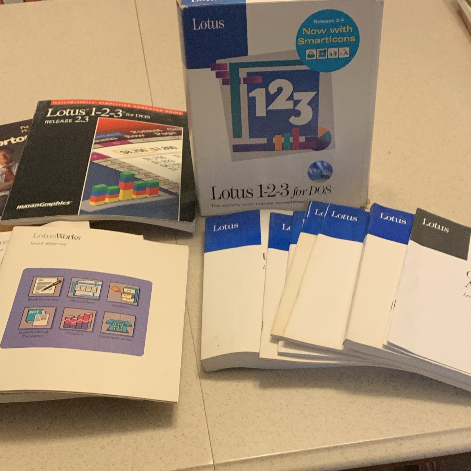 Lotus Vintage Lotus 1-2-3 DOS Manual Lot Release 2.3/2.4 + LotusWorks