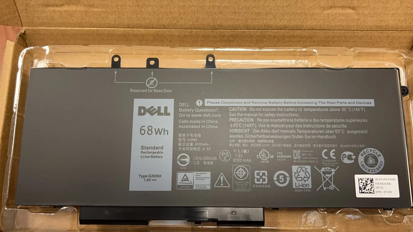 OEM GJKNX Laptop Battery For Dell Latitude 5480 5580 5280 5490 5580 5590 5591