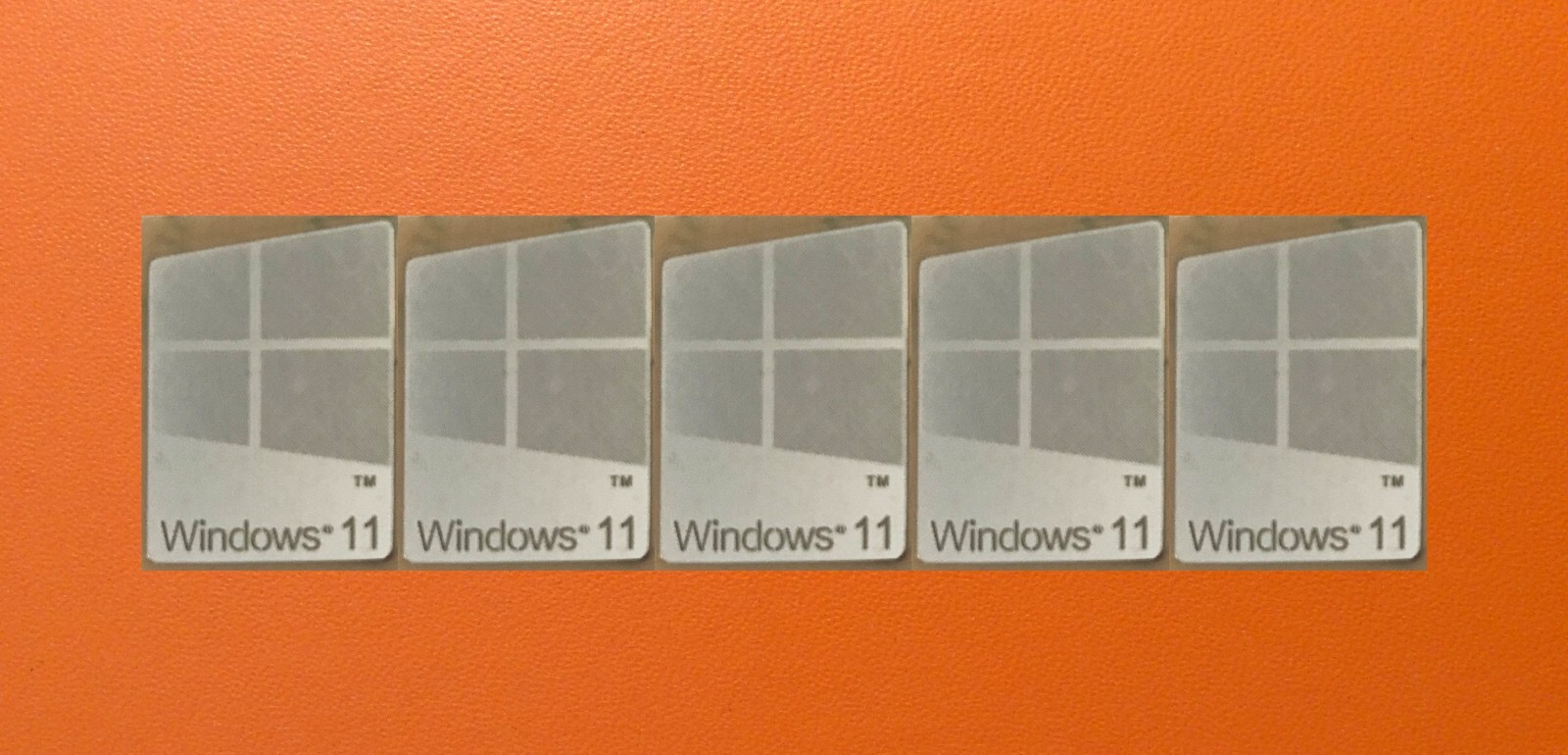 5 PCS Sticker for Window 11 Silver Color Badge Logo Decal Win 11 16mm x 23mm