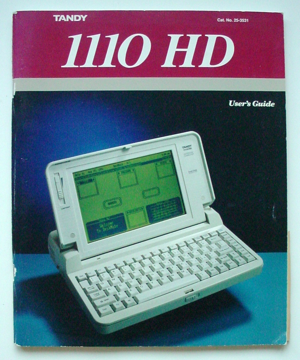 TANDY  1110 HD 1100HD Computer User's Guide Excellent Condition