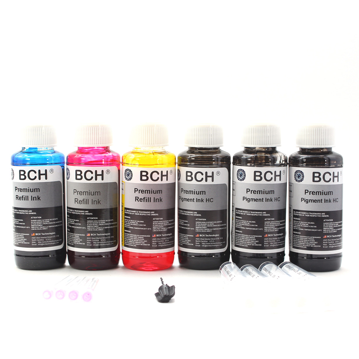 Premium Bulk Refill Ink 600 ml Pigment Black + Photo Dye Color for HP Printer 3P