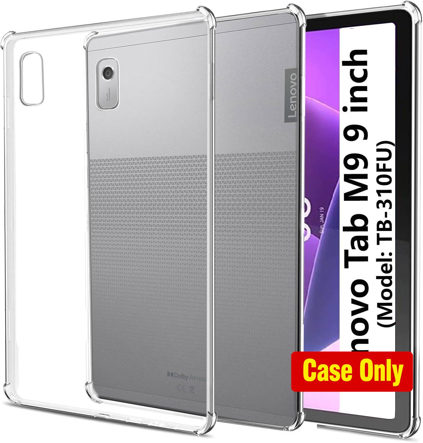 Ultra Thin Shockproof TPU Protective Cover Case for Lenovo Tab M9 9 inch - Clear