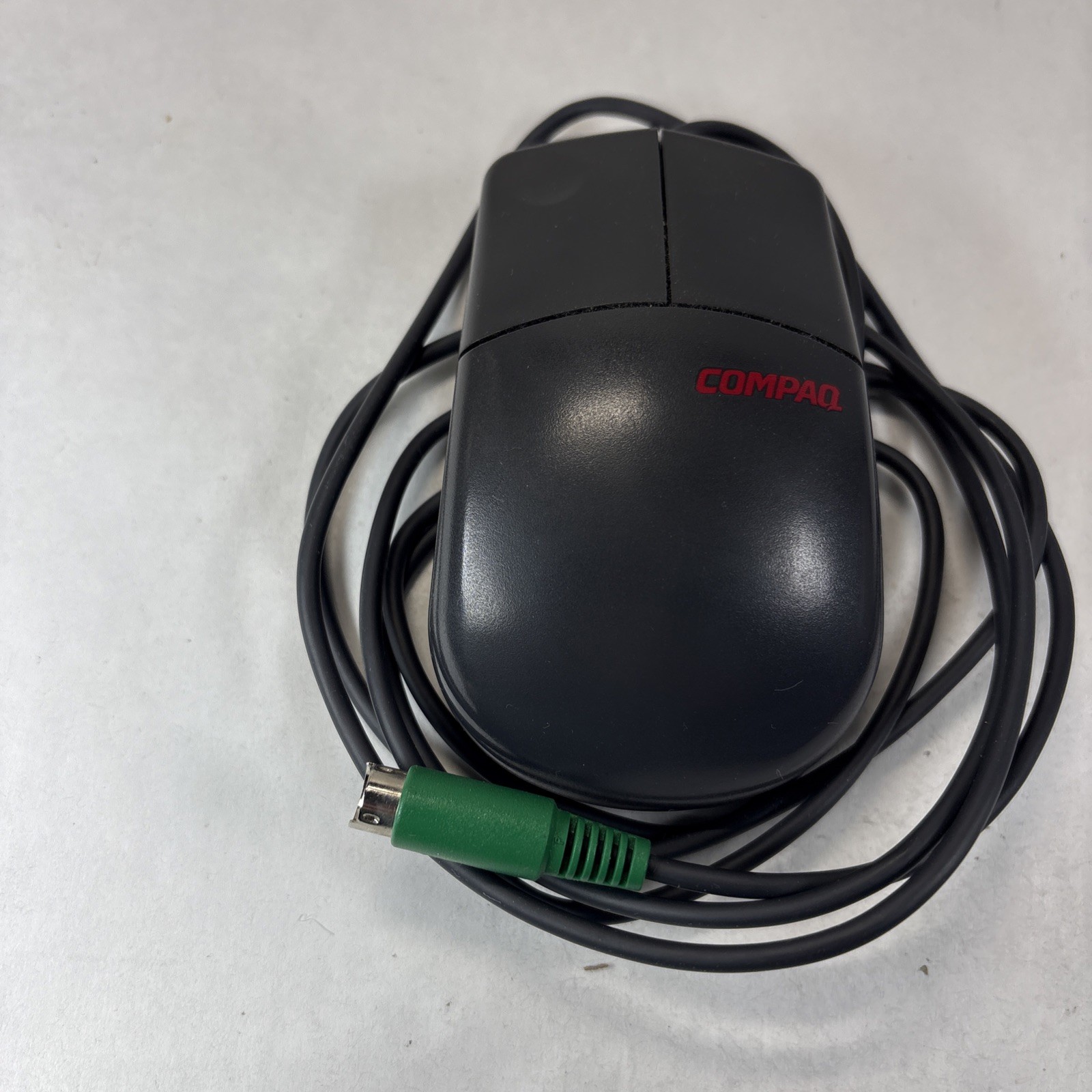 Vintage Compaq Ball Mouse MUS9J N Two Button Vintage Retro Grey Untested