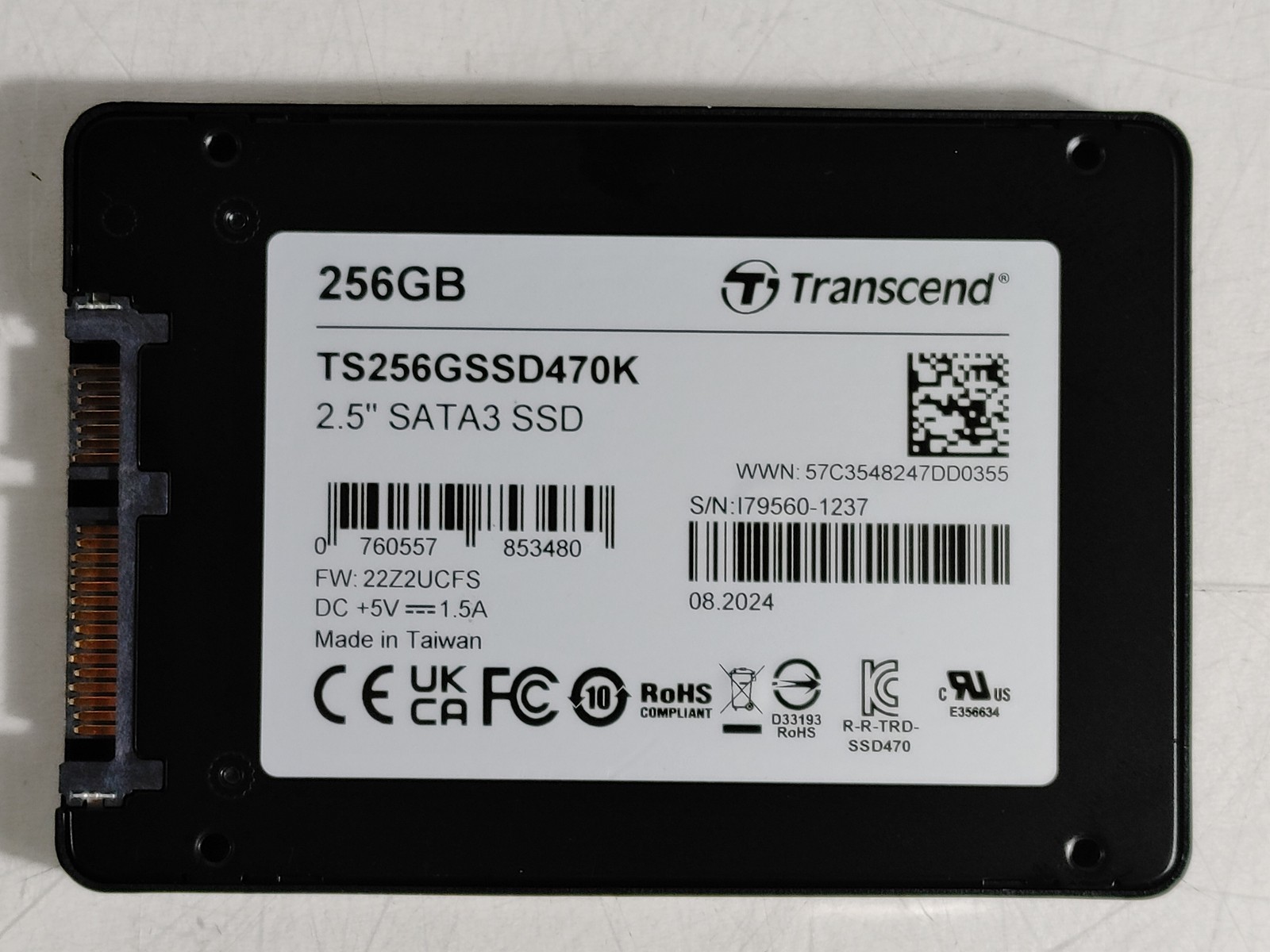 Transcend SSD470 256 GB 2.5 in Solid State Drive TS256GSSD470K