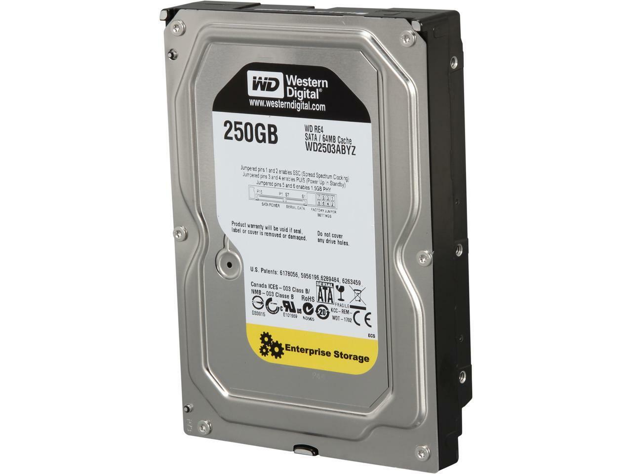 WD RE WD2503ABYZ 250GB 7200 RPM 64MB Cache SATA 6.0Gb/s 3.5" Datacenter Capacity