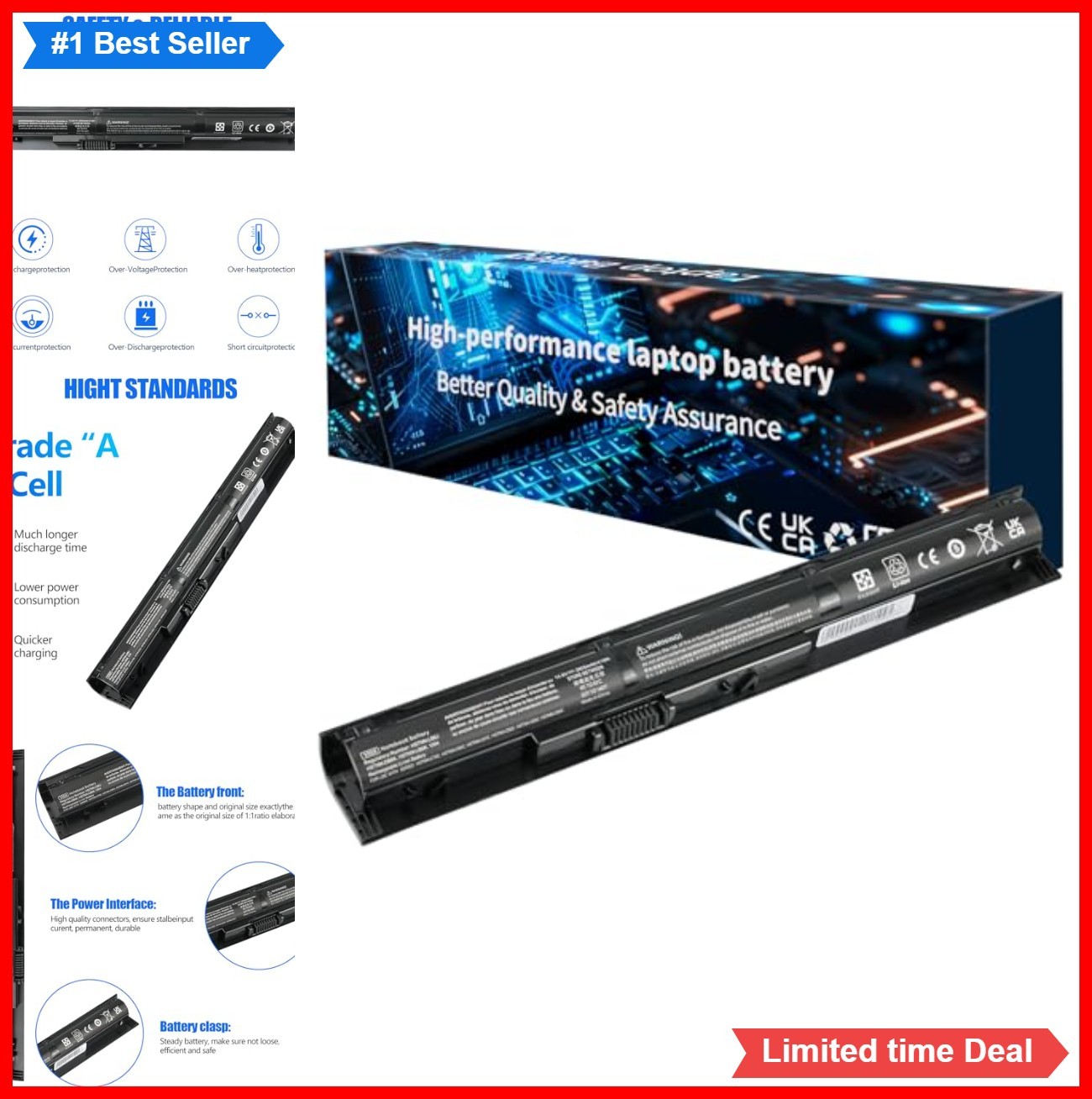 Laptop Battery 14.8V 2800mAh 41Wh Li-ion Rechargeable for HP ProBook Envy